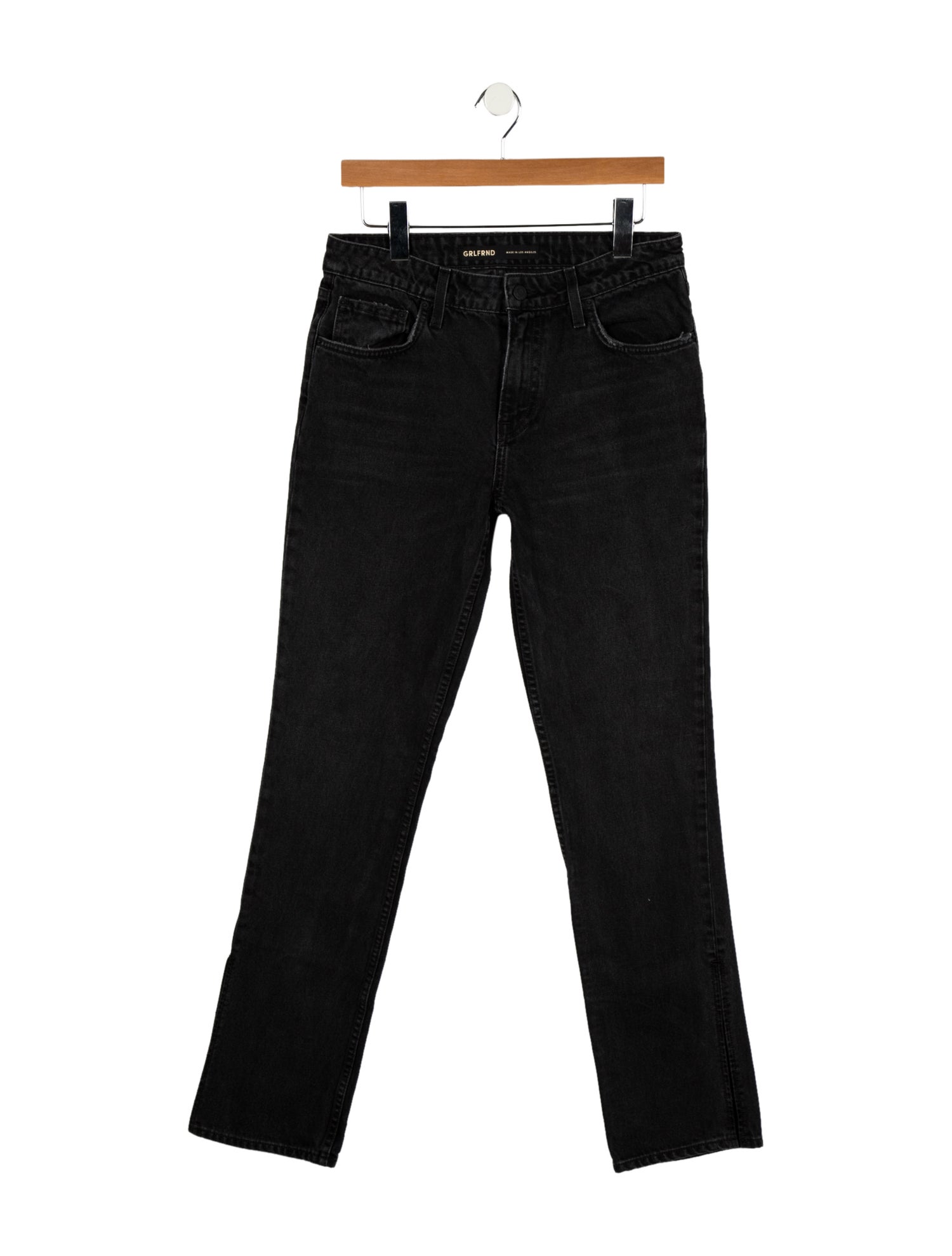 GRLFRND Mid-Rise Straight Leg Jeans